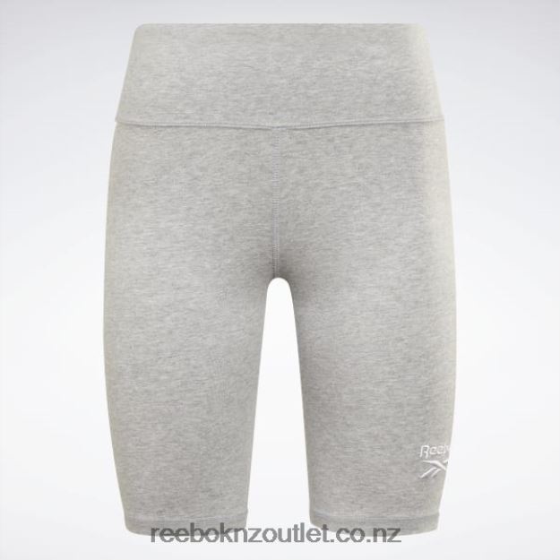 Medium Grey Heather 2B4626693 Identity Fitted Logo Shorts Reebok Women