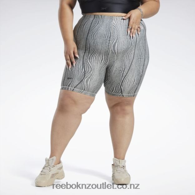 Modern Beige 2B4626568 Cardi B High-Waisted Legging Shorts (Plus Size) Reebok Women