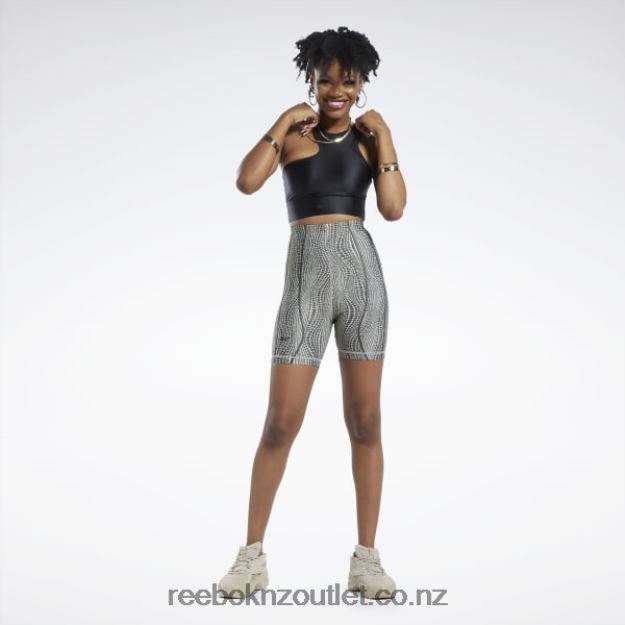 Modern Beige 2B4626719 Cardi B High-Waisted Legging Shorts Reebok Women