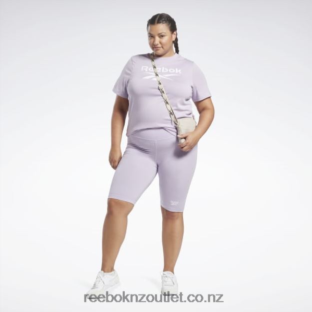 Purple Oasis 2B4626861 Identity Fitted Logo Shorts (Plus Size) Reebok Women