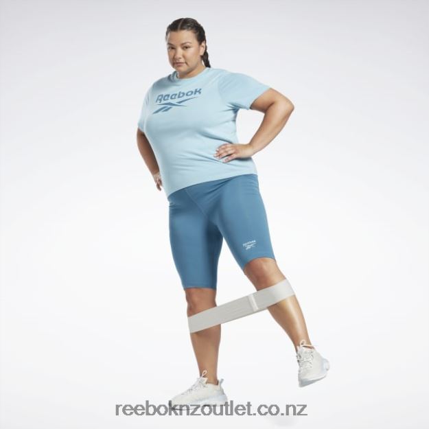 Steely Blue S23-R 2B4626697 Identity Fitted Logo Shorts (Plus Size) Reebok Women