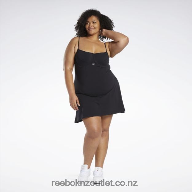 Black 2B4626585 Classics Cotton Dress (Plus Size) Reebok Women