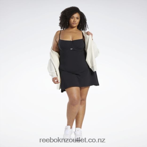 Black 2B4626585 Classics Cotton Dress (Plus Size) Reebok Women