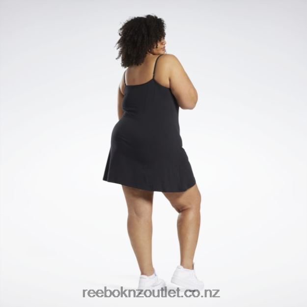 Black 2B4626585 Classics Cotton Dress (Plus Size) Reebok Women