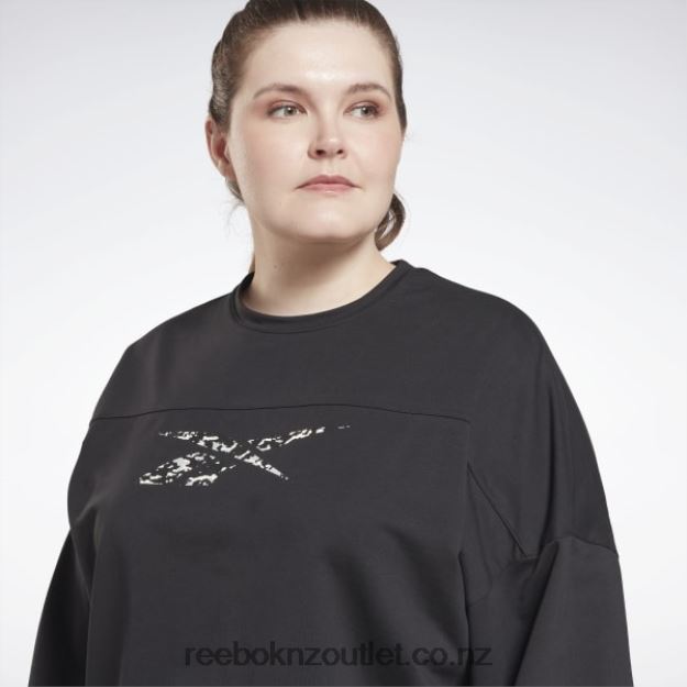Black 2B4626664 Modern Safari Coverup (Plus Size) Reebok Women