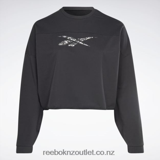 Black 2B4626664 Modern Safari Coverup (Plus Size) Reebok Women