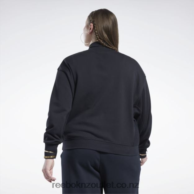 Black 2B4626898 Classics Cotton French Terry Sweatshirt (Plus Size) Reebok Women