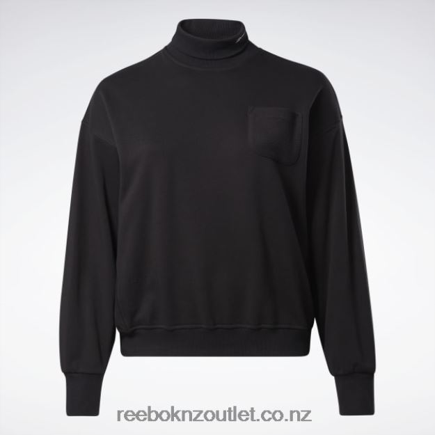 Black 2B4626898 Classics Cotton French Terry Sweatshirt (Plus Size) Reebok Women