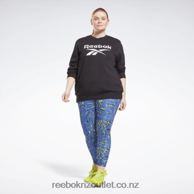 Black 2B4626998 Identity Logo Fleece Crew Sweatshirt (Plus Size) Reebok Women