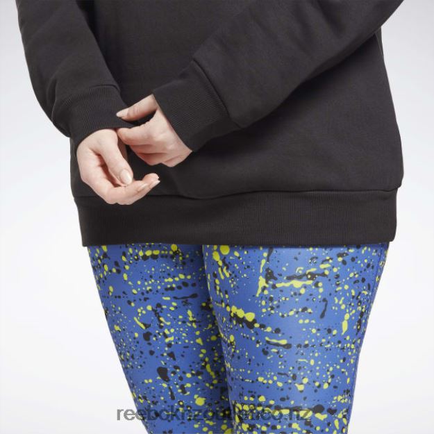 Black 2B4626998 Identity Logo Fleece Crew Sweatshirt (Plus Size) Reebok Women