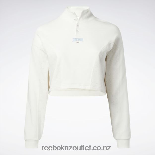 Chalk 2B4626863 Classics Varsity Sweatshirt (Plus Size) Reebok Women