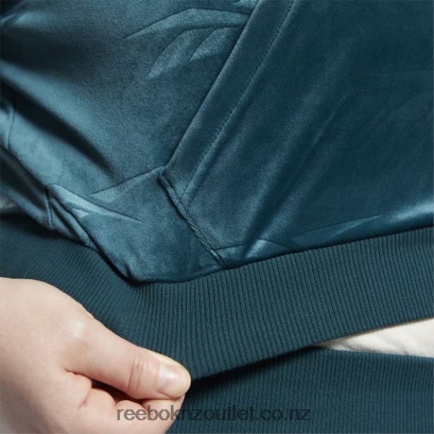 Forest Green 2B4626893 Classics Energy Q4 Velour Zip-Up Sweatshirt (Plus Size) Reebok Women