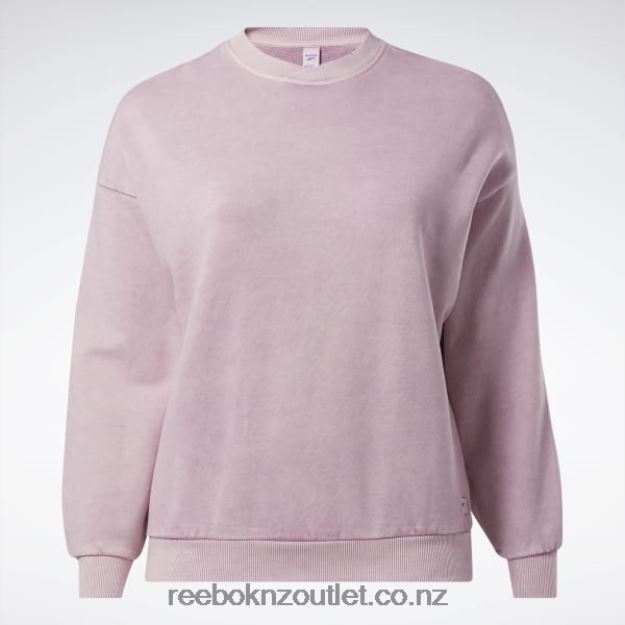 Infused Lilac 2B4626903 Classics Natural Dye Sweatshirt (Plus Size) Reebok Women