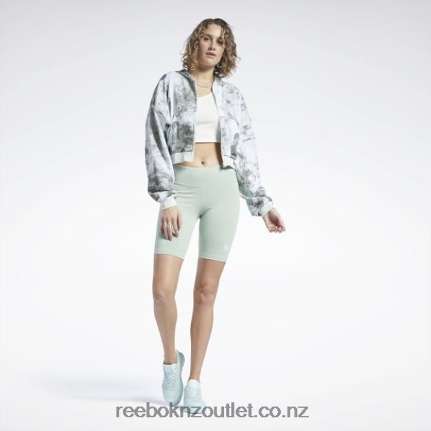 Light Sage 2B4626841 Classics Cloud Splatter-Print Zip-Up Sweatshirt Reebok Women