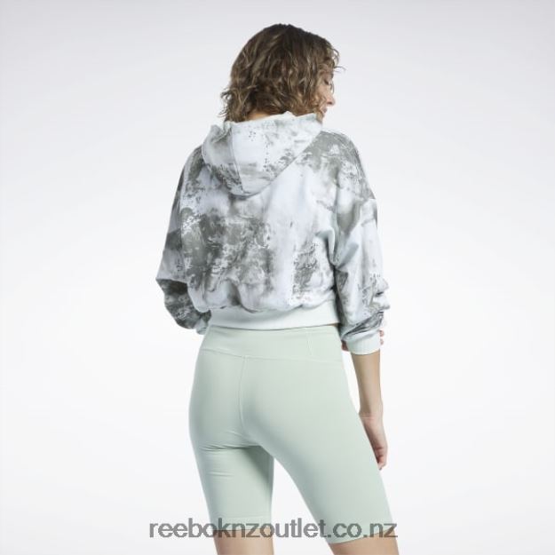 Light Sage 2B4626841 Classics Cloud Splatter-Print Zip-Up Sweatshirt Reebok Women