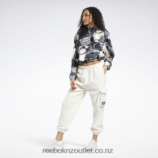 Pure Grey 5 2B4626848 Classics Winter Print Half-Zip Sweatshirt Reebok Women