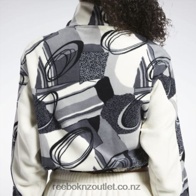 Pure Grey 5 2B4626848 Classics Winter Print Half-Zip Sweatshirt Reebok Women