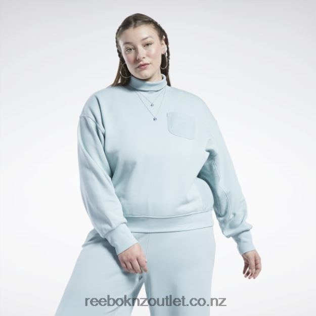 Seaside Grey 2B4626749 Classics Cotton French Terry Sweatshirt (Plus Size) Reebok Women