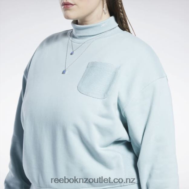 Seaside Grey 2B4626749 Classics Cotton French Terry Sweatshirt (Plus Size) Reebok Women