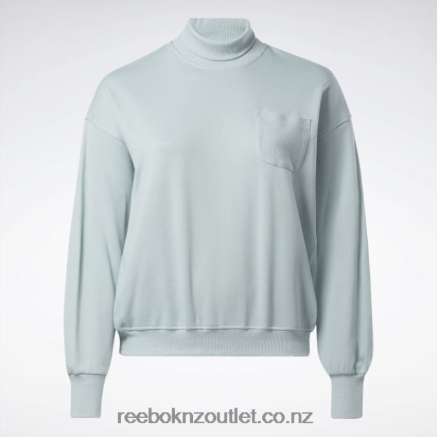 Seaside Grey 2B4626749 Classics Cotton French Terry Sweatshirt (Plus Size) Reebok Women