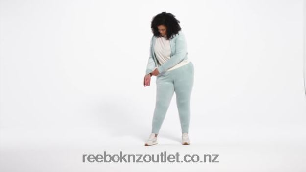 Seaside Grey 2B4626899 Classics Energy Q4 Velour Zip-Up Sweatshirt (Plus Size) Reebok Women