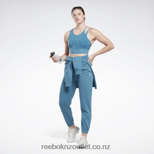 Steely Blue S23-R 2B4626827 Identity Big Logo Fleece Crew Sweatshirt Reebok Women