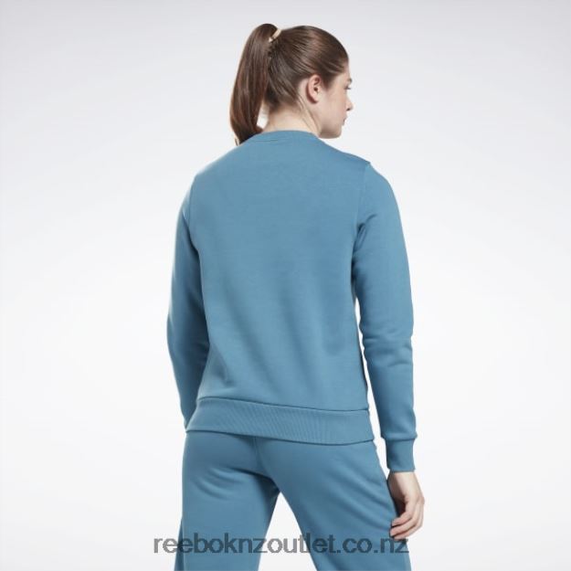 Steely Blue S23-R 2B4626827 Identity Big Logo Fleece Crew Sweatshirt Reebok Women