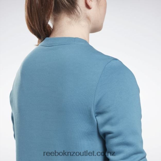 Steely Blue S23-R 2B4626827 Identity Big Logo Fleece Crew Sweatshirt Reebok Women
