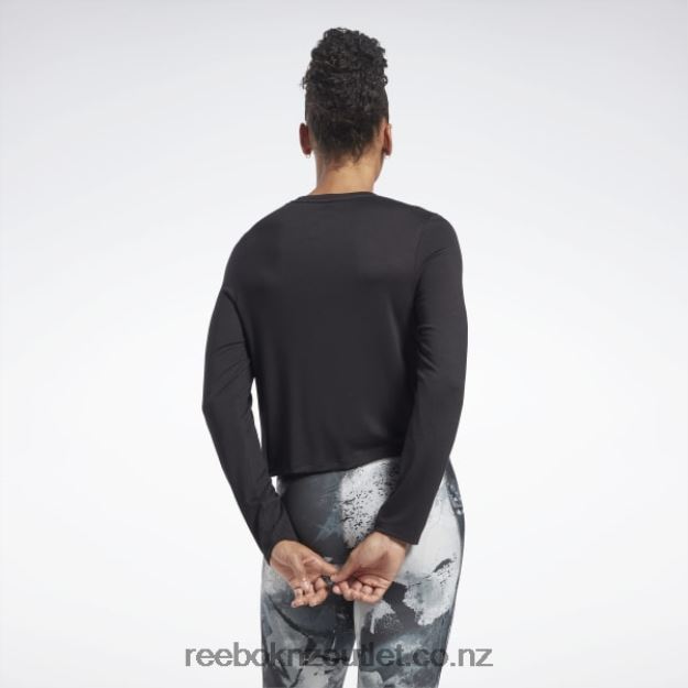 Black 2B4626660 Activchill Dreamblend Long Sleeve T-Shirt Reebok Women