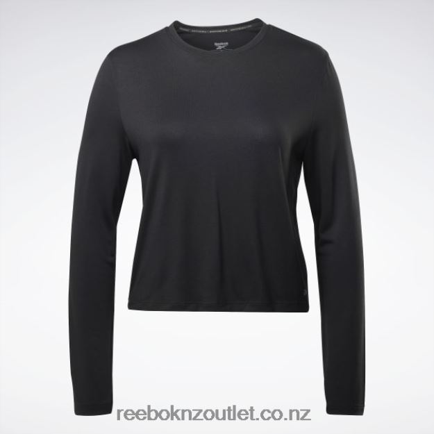 Black 2B4626660 Activchill Dreamblend Long Sleeve T-Shirt Reebok Women