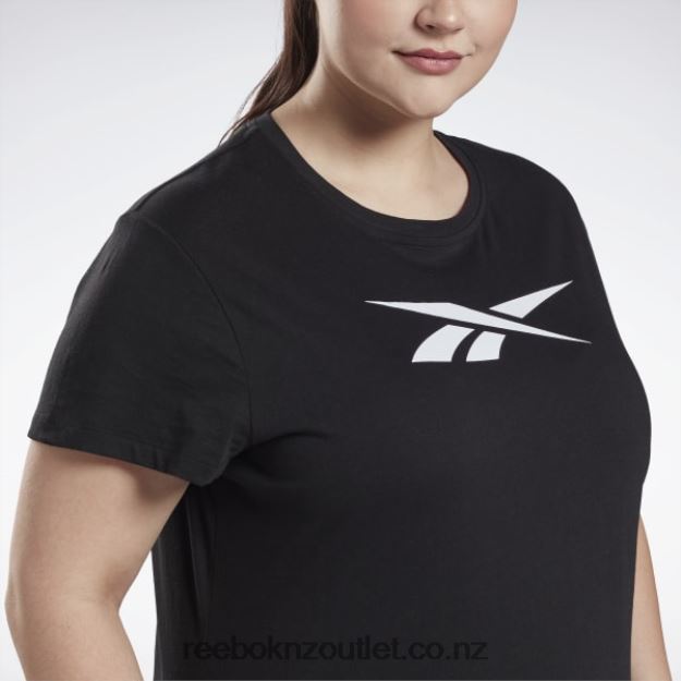 Black 2B4626837 Graphic Vector T-Shirt (Plus Size) Reebok Women