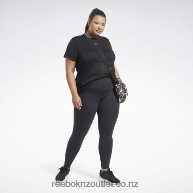 Black 2B4626902 Burnout T-Shirt (Plus Size) Reebok Women