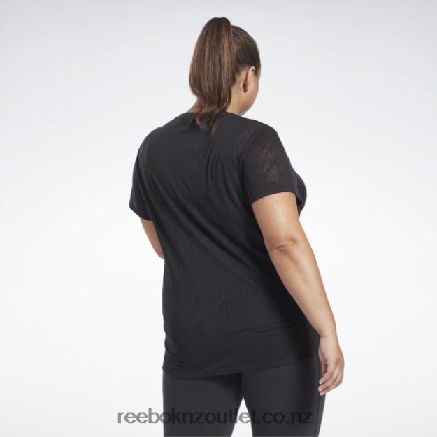 Black 2B4626902 Burnout T-Shirt (Plus Size) Reebok Women