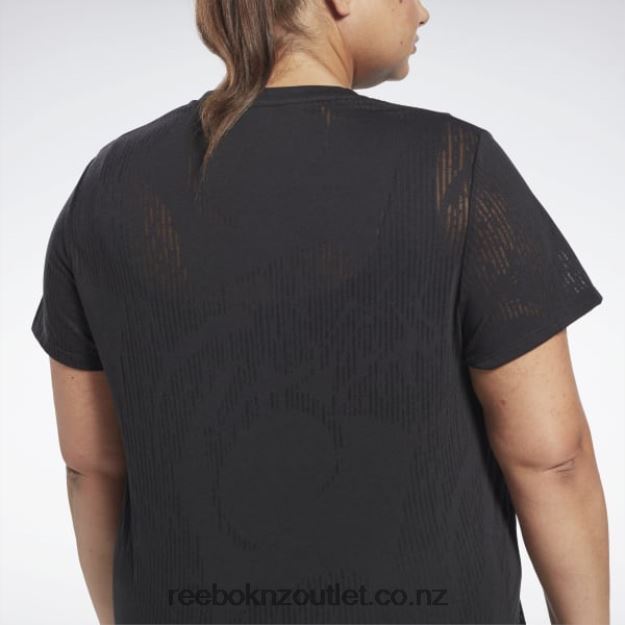 Black 2B4626902 Burnout T-Shirt (Plus Size) Reebok Women