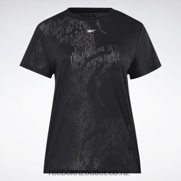 Black 2B4626902 Burnout T-Shirt (Plus Size) Reebok Women