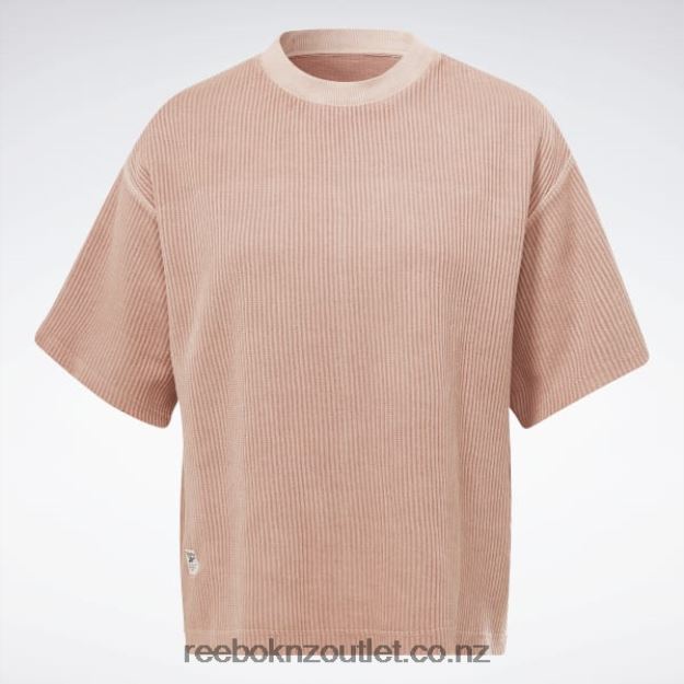 Canyon Coral 2B4626666 Les Mills Natural Dye Waffle T-Shirt Reebok Women