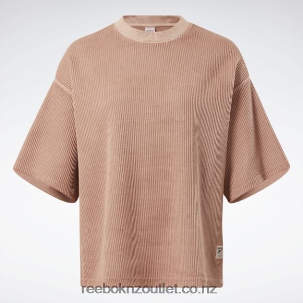 Canyon Coral 2B4626982 Classics Natural Dye Waffle T-Shirt (Plus Size) Reebok Women