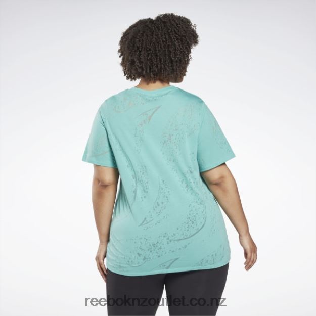 Semi Classic Teal 2B4626644 Burnout T-Shirt (Plus Size) Reebok Women
