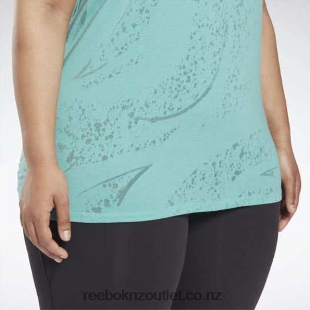 Semi Classic Teal 2B4626644 Burnout T-Shirt (Plus Size) Reebok Women