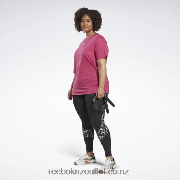 Semi Proud Pink 2B4626680 Burnout T-Shirt (Plus Size) Reebok Women
