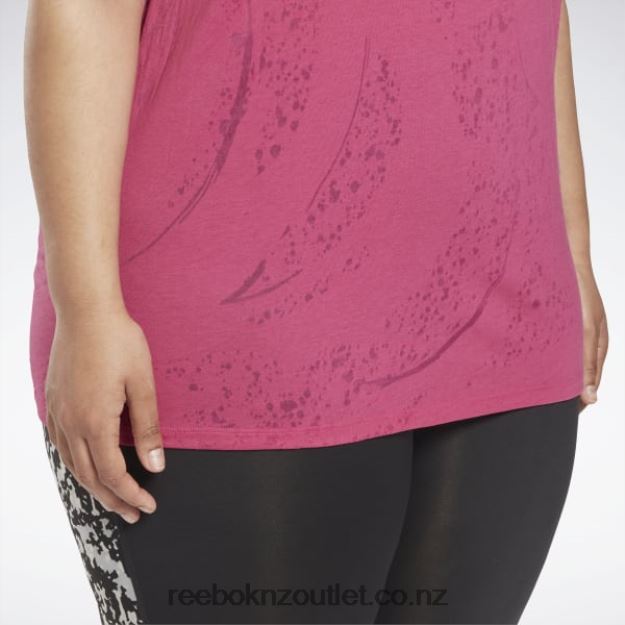 Semi Proud Pink 2B4626680 Burnout T-Shirt (Plus Size) Reebok Women