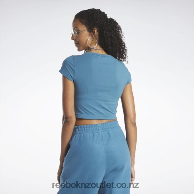 Steely Blue S23-R 2B4626884 Classics Cropped Jersey T-Shirt Reebok Women