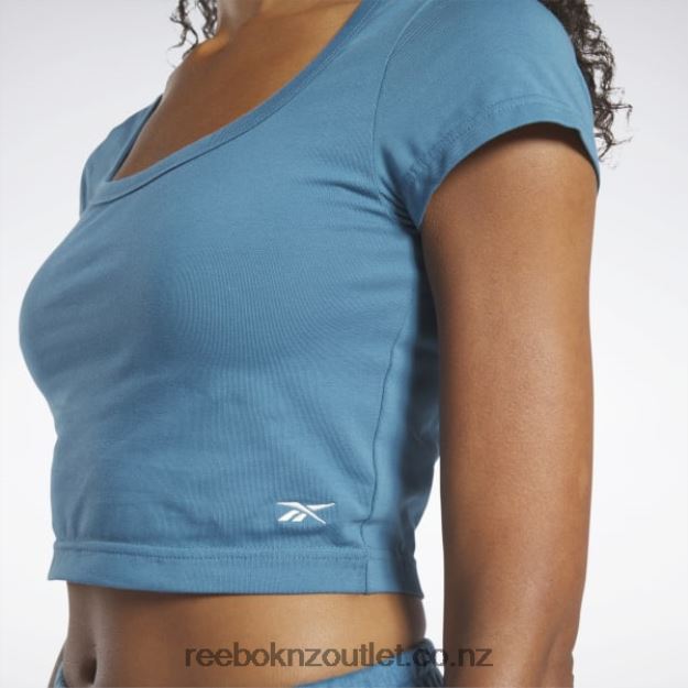 Steely Blue S23-R 2B4626884 Classics Cropped Jersey T-Shirt Reebok Women