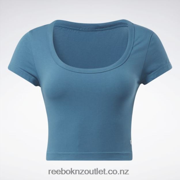 Steely Blue S23-R 2B4626884 Classics Cropped Jersey T-Shirt Reebok Women
