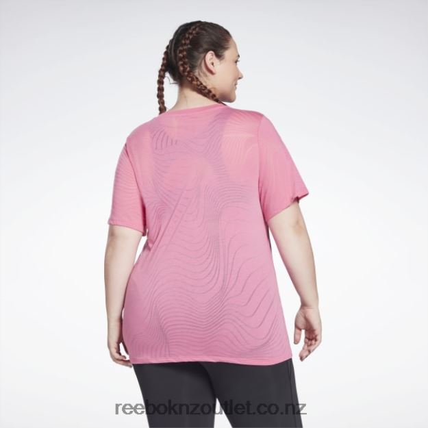 True Pink 2B4626885 Burnout T-Shirt (Plus Size) Reebok Women
