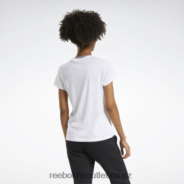 White 2B4626592 Training Essentials Vector Graphic Tee Reebok Women