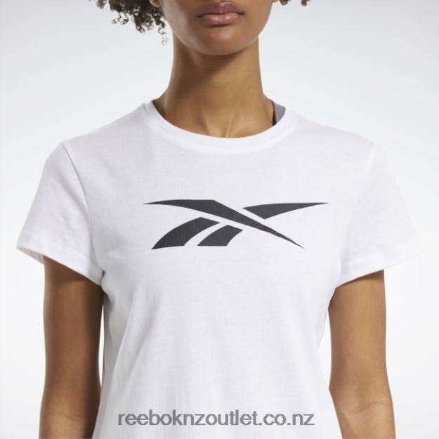 White 2B4626592 Training Essentials Vector Graphic Tee Reebok Women