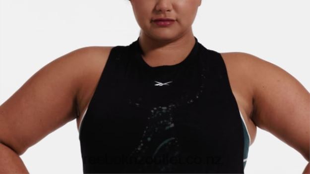 Black 2B4626614 Burnout Tank Top (Plus Size) Reebok Women