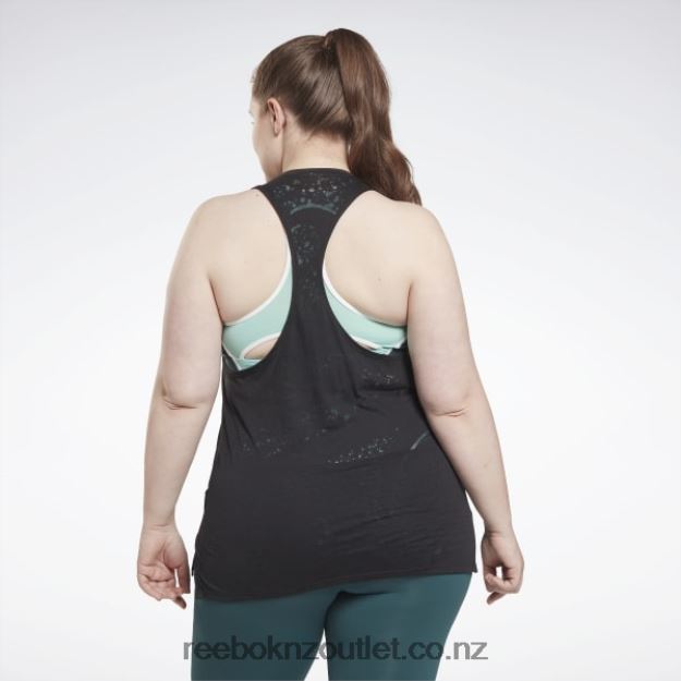 Black 2B4626614 Burnout Tank Top (Plus Size) Reebok Women