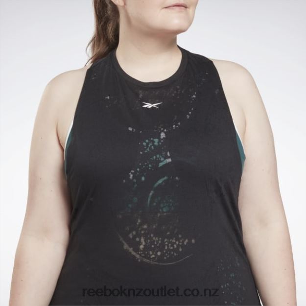 Black 2B4626614 Burnout Tank Top (Plus Size) Reebok Women
